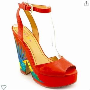 Nine West Brazil Open Toe Platform Wedge Heels